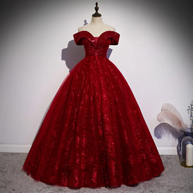 Evening Gown - Customized Red One Shoulder Long Evening