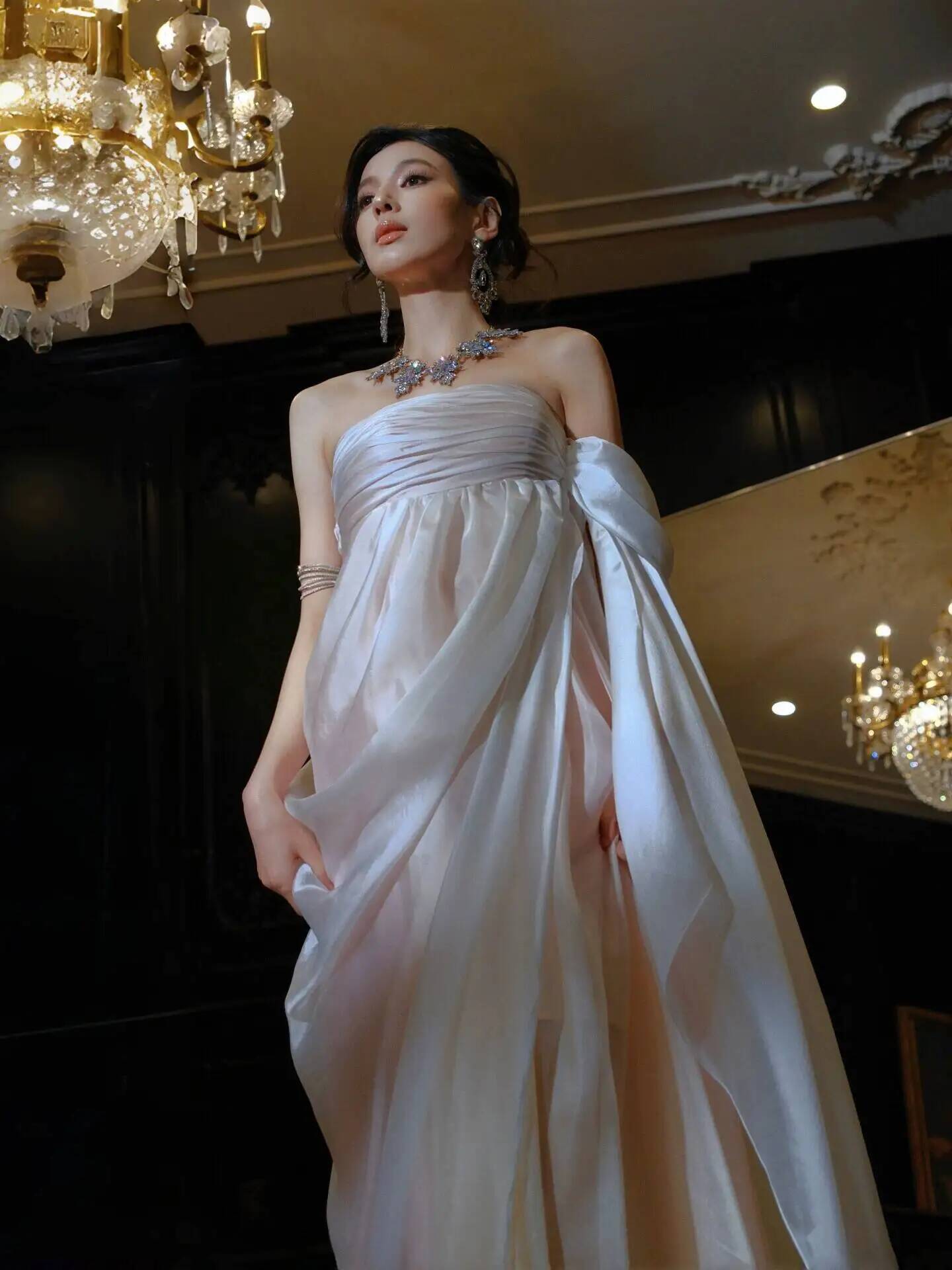 Strapless Flowy Chiffon Evenin - Evening Gown ulasan dan harga