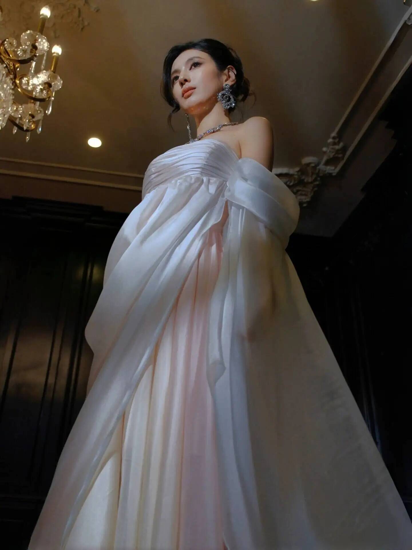 Strapless Flowy Chiffon Evenin - Evening Gown ulasan dan harga