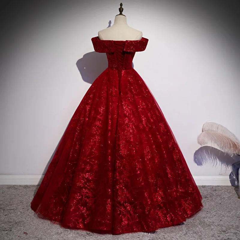 Customized Red One Shoulder Lo - Evening Gown ulasan dan harga