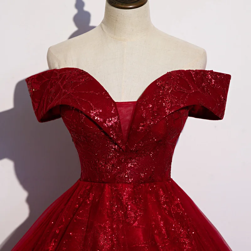Customized Red One Shoulder Lo - Evening Gown ulasan dan harga