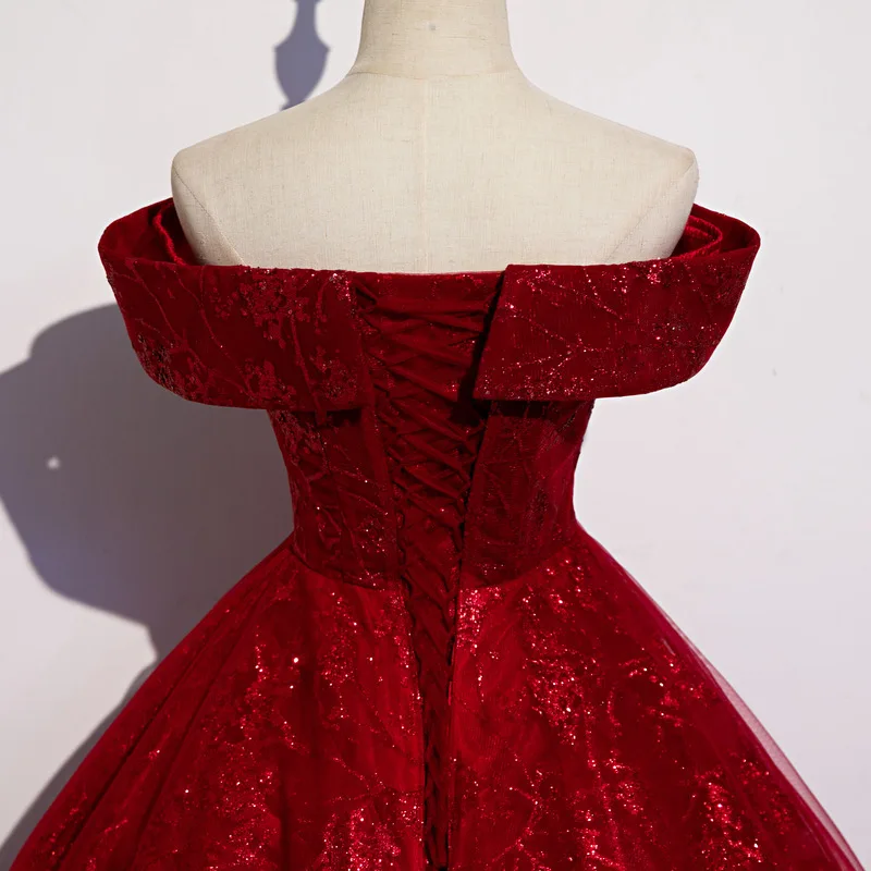 Customized Red One Shoulder Lo - Evening Gown ulasan dan harga