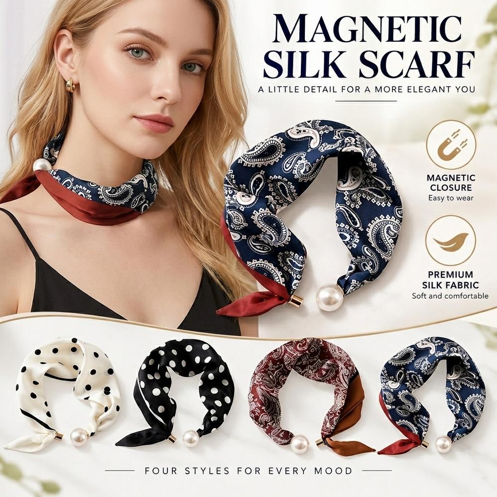 Pearl Buckle Silk Scarf Printe - Silk Blouse ulasan dan harga