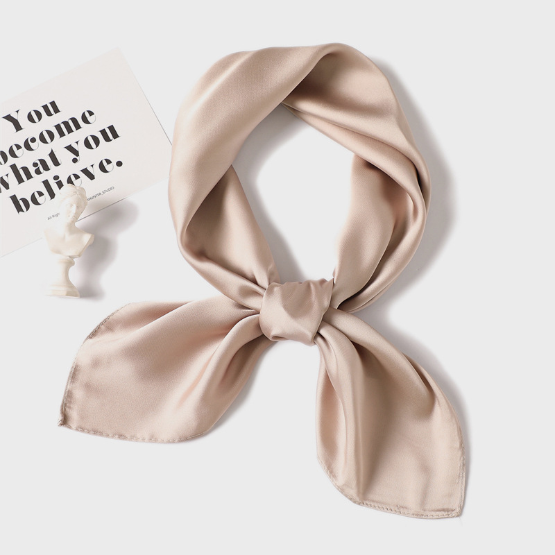 70cm Pure-color Scarf Female I - Silk Blouse ulasan dan harga