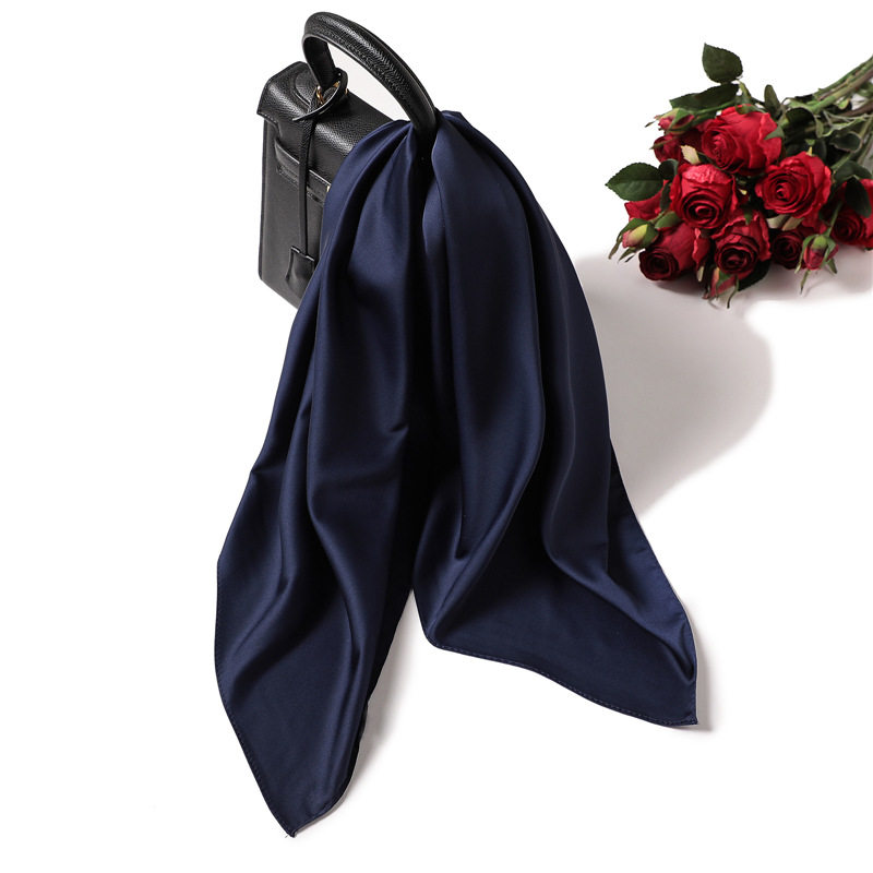 70cm Pure-color Scarf Female I - Silk Blouse ulasan dan harga