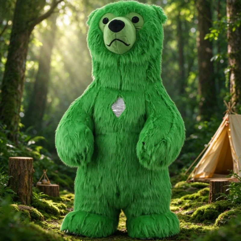 Furry Green Bear Inflatable Ma - Wedding Dress ulasan dan harga