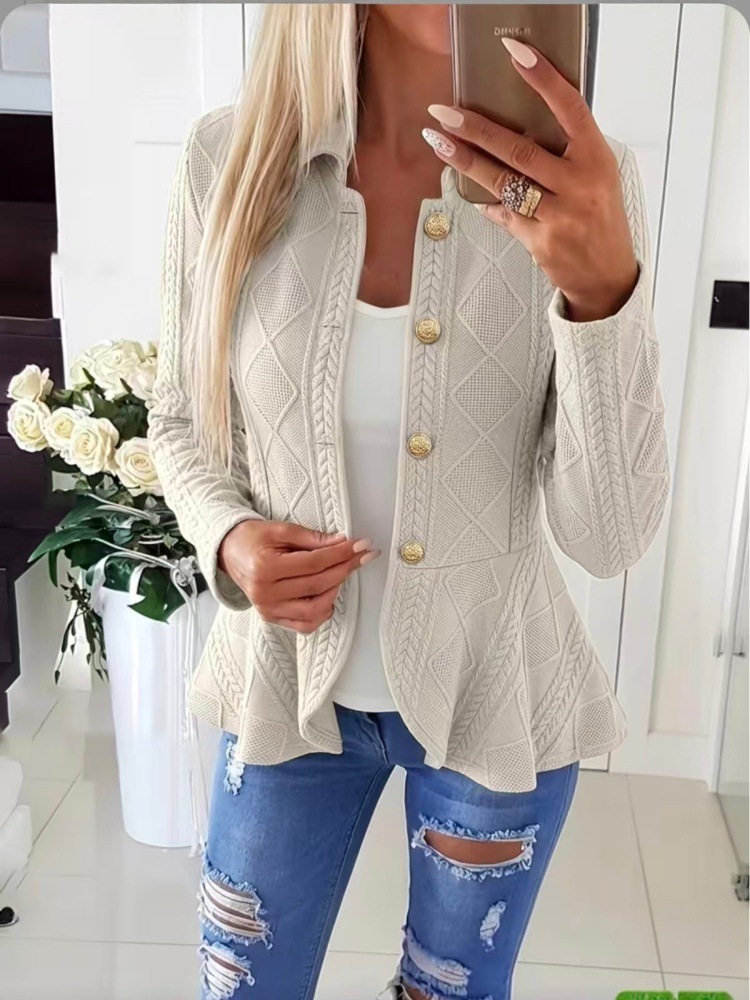Women Knitted Blazer, Ruffle H - Womens Blazer ulasan dan harga