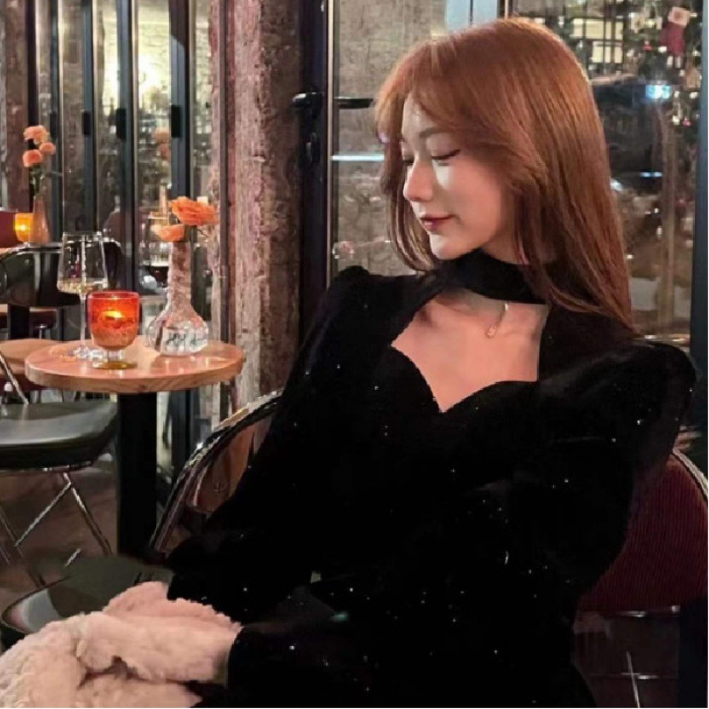 Fine Sparkling Velvet Dress Wo - Women'S Red Formal Wear ulasan dan harga